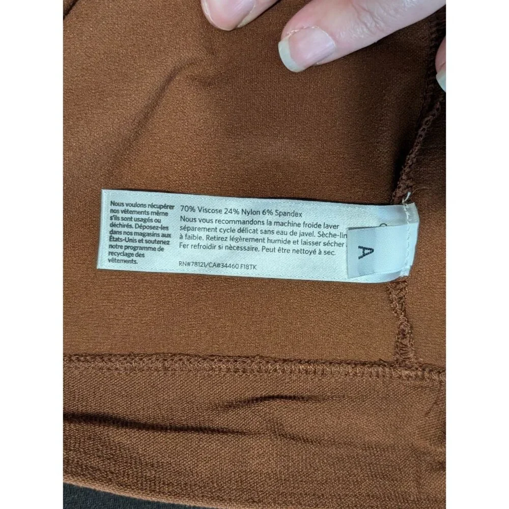 Eileen Fisher 1X Nutmeg Washable Stretch Crepe Slim Ankle Pants Womens USA Made - Picture 4 of 15